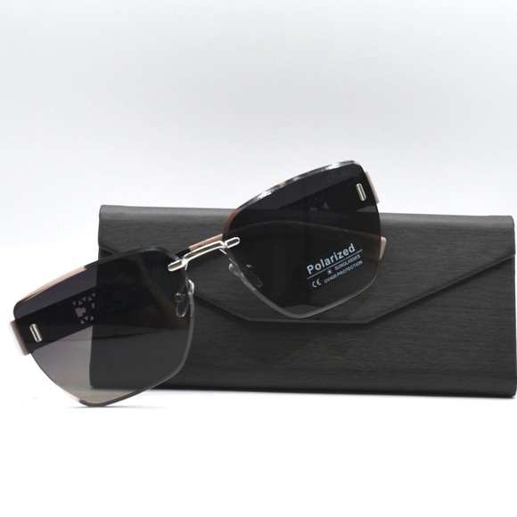 Celine Women Rimless Sunglasses | Tan/Silver/Black | New | No Box | No Tags - Picture 9 of 16